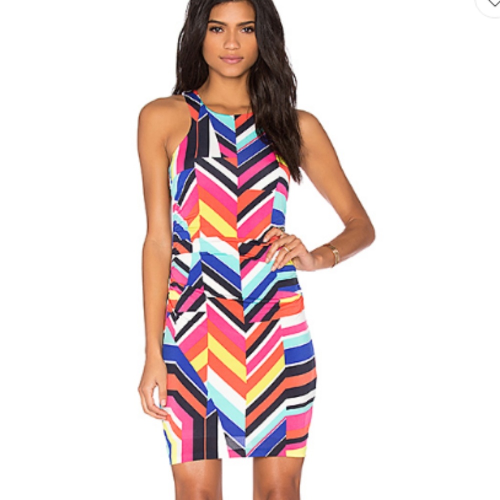 Trina Turk Amaya Multicolor Sleeveless Racer Back Dress XS